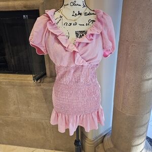 Pink Ruffled Mini Dress ZARA